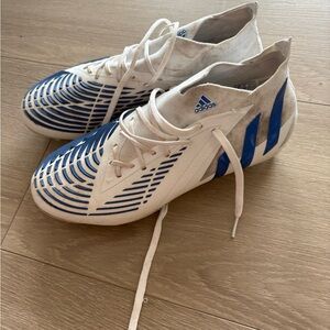 Adidas White and Navy Athletic Cleats